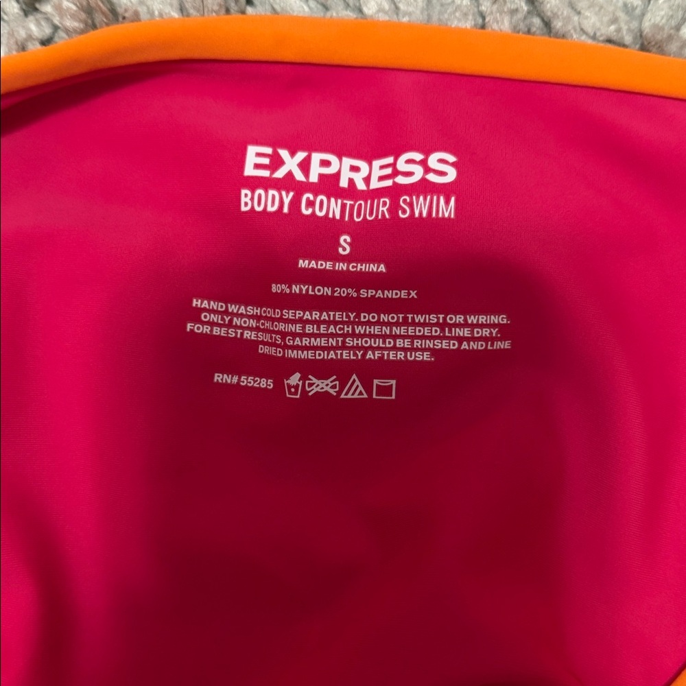 Express Vibrant Pink and Orange Bikini Bottom - Picture 4 of 7